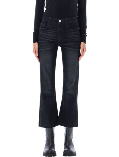 Frame Le Cropped Mini Boot Jeans In Corvo Black