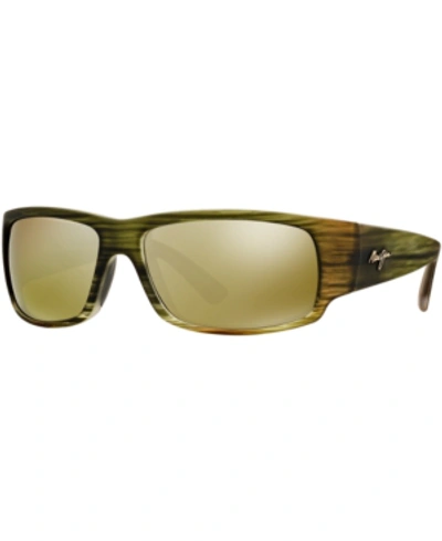 Maui Jim Polarized World Cup Sunglasses, 266 In Green/green