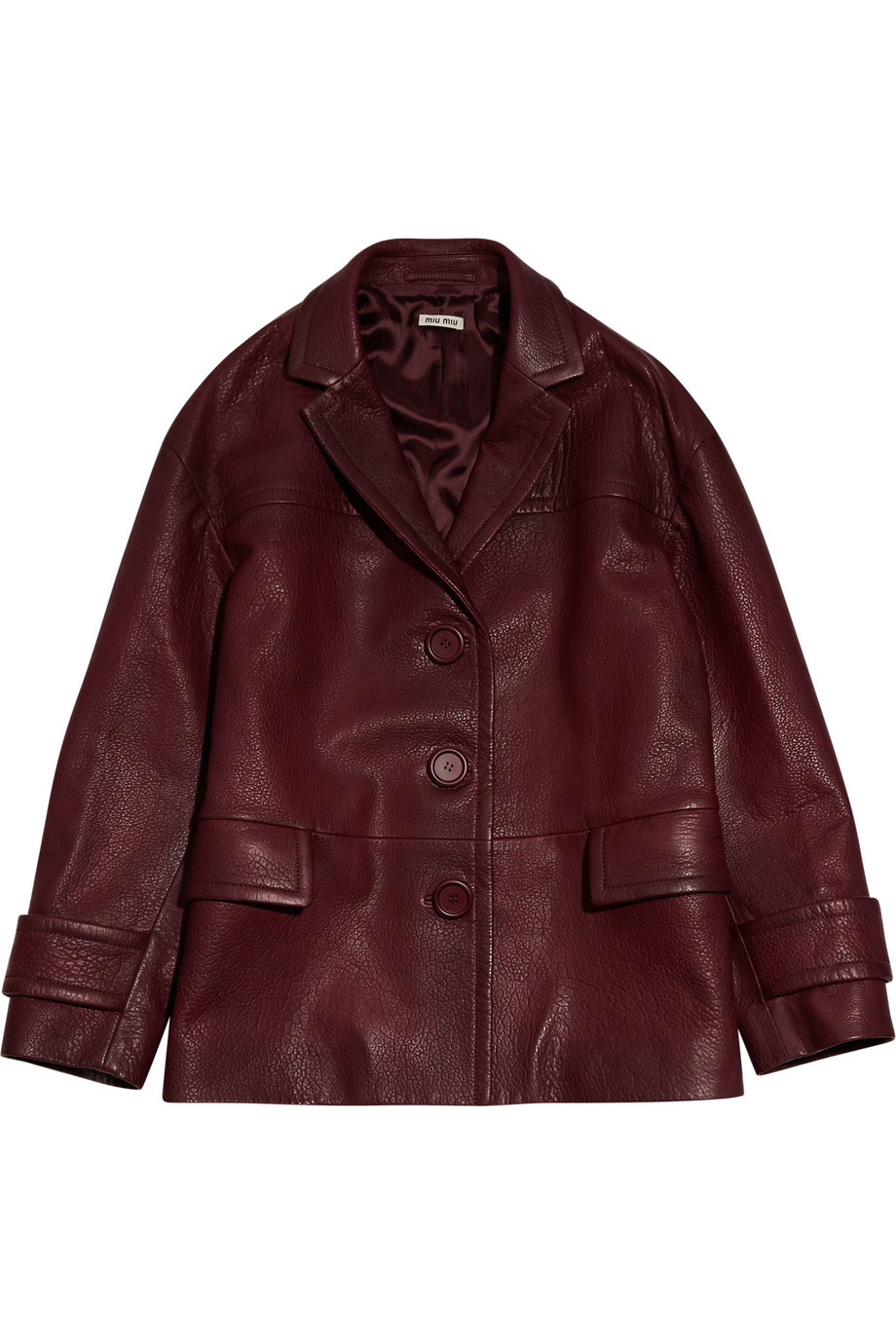 Miu Miu Oversized Textured-leather Coat | ModeSens