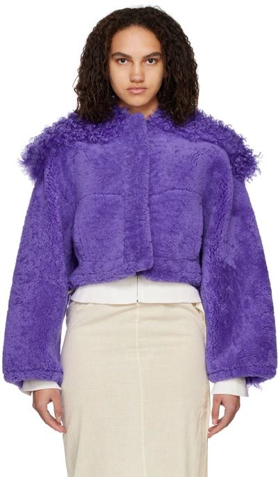 Jacquemus Purple La Waistcoate Piloni Shearling Jacket