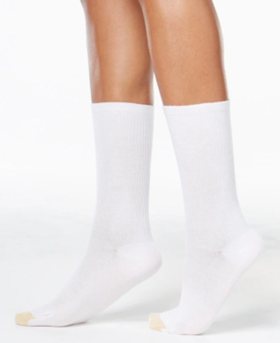 Gold Toe Women's 3 Pack Non-binding Short Crew Socks, Also Available In Extended Sizes In White