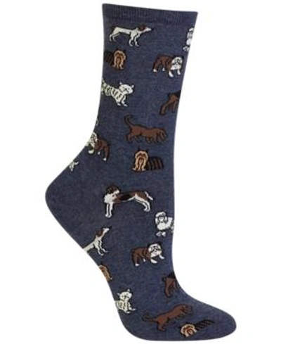 Hot Sox Women's Dogs Fashion Crew Socks In Denim