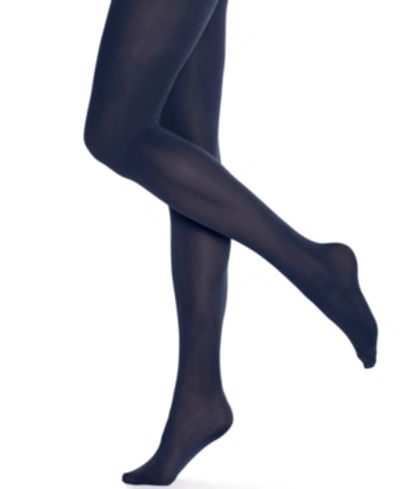 Hue Sheer To Waist Opaque Tights In Navy