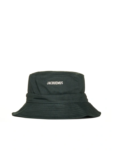 Jacquemus Gadjio Bucket Hat In Dark Green