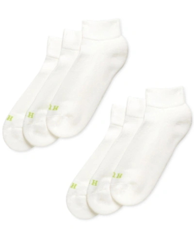 Hue Cushioned Quarter Top Socks, Set Of 6 In White