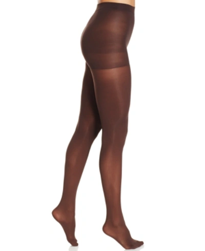 Hue Women's Opaque Control Top Tights In Brown