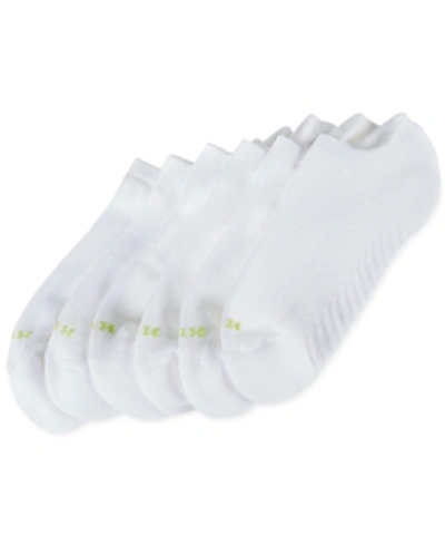 Hue Women's Massaging No Show 6 Pack Socks In White