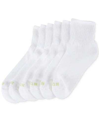 Hue Women's Mini Crew 6 Pack Socks In White