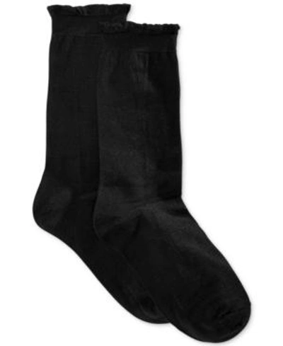 Hue Women's Solid Femme Top Sock In Black