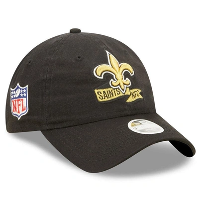 New Era Black New Orleans Saints 2022 Sideline Adjustable 9twenty Hat