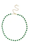 Ettika Cubic Zirconia Bezel Necklace In Green