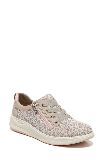 Bzees Tag Along Sneaker In Taupe Leopard Fabric