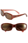 Maui Jim Punchbowl 54mm Polarizedplus2 Rectangular Sunglasses In Brown/brown