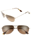 Maui Jim Sea House 60mm Polarizedplus2® Titanium Aviator Sunglasses In Copper