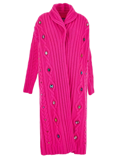 Eleonora Gottardi Long Knit Cardigan In Pink