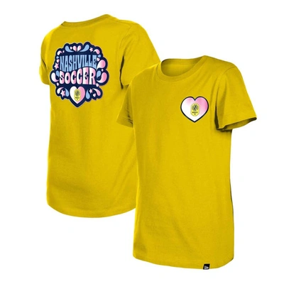 5th And Ocean By New Era Kids' Girls Youth 5th & Ocean By New Era Yellow Nashville Sc Color Changing T-shirt