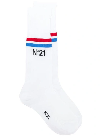 N°21 Crew Length Socks In White