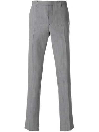 Prada Patterned Cropped Tailored Trousers - Grey In Grey