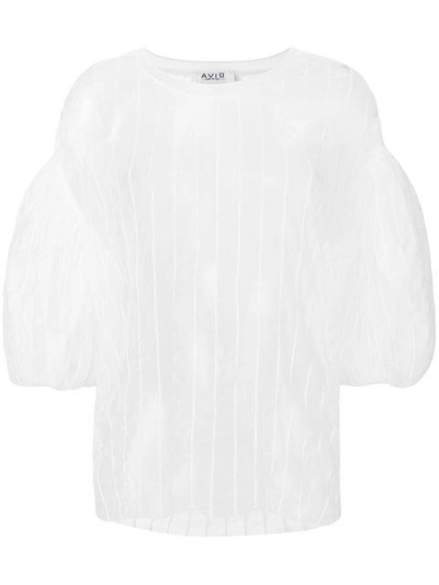 Aviu Striped Sheer Blouse In White