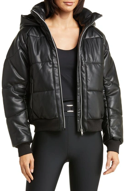 alo yoga  FAUX LEATHER BOSS PUFFER アローヨガ Faux Leather Boss Puffer - Cinnamon Brown | ALO
