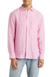Tommy Bahama Ventana Plaid Linen Button-up Shirt In Very Berry