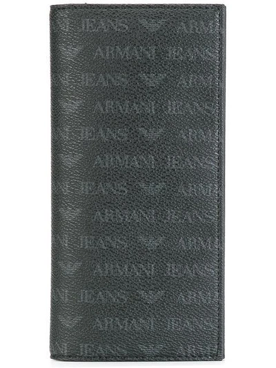 Armani Jeans Monogrammed Cardholder In Black