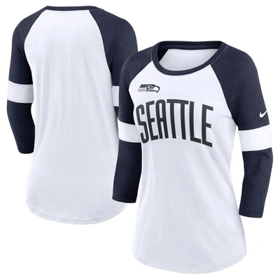 Nike Women's Pride (nfl Seattle Seahawks) 3/4-sleeve T-shirt In White
