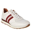 Bally Men's Leather Trainer Sneakers W/trainspotting Stripe, White