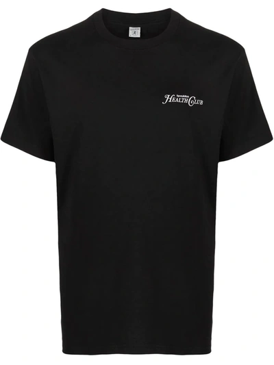 Sporty And Rich Logo Crew-neck T-shirt In Black