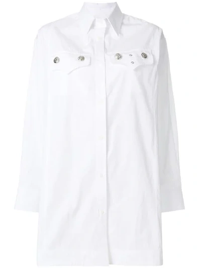 Calvin Klein 205w39nyc Oversized Cotton Shirt With Embossed Buttons