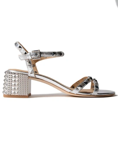 Ash Silver Leather Sandals