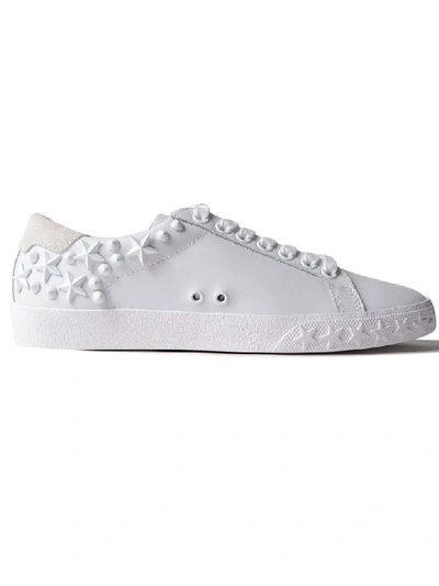 Ash Women's Dazed Embellished Leather Lace Up Sneakers In White
