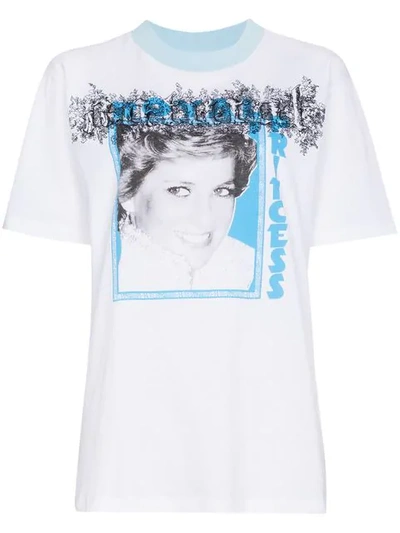 Off-white Oversize Lady Diana Print Jersey T-shirt In White