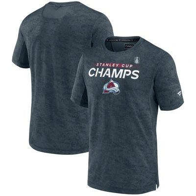 Fanatics Branded Charcoal Colorado Avalanche 2022 Stanley Cup Champions Authentic Pro T-shirt