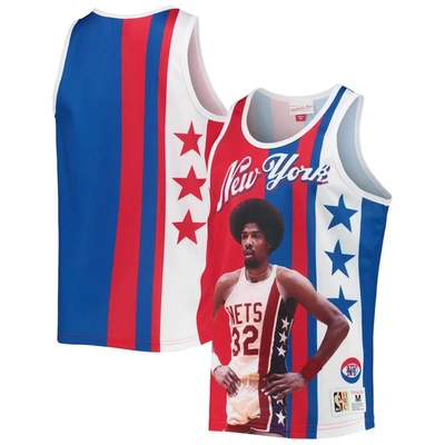 Mitchell & Ness Men's  Julius Erving Blue, Red New York Nets Sublimated Player Tank Top In Blue,red