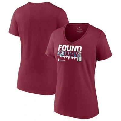 Fanatics Branded Burgundy Colorado Avalanche 2022 Stanley Cup Champions Plus Size Hometown V-neck T-
