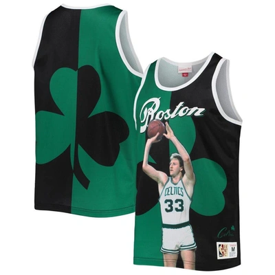 Mitchell & Ness Men's  Larry Bird Kelly Green And Black Boston Celtics Sublimated Player Tank Top In Kelly Green,black