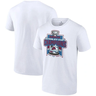Fanatics Branded White Colorado Avalanche 3-time Stanley Cup Champions T-shirt