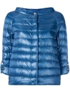 Herno Cropped Padded Jacket In Blue
