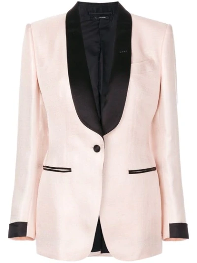 Tom Ford Satin-trimmed Woven Tuxedo Jacket In Light Pink