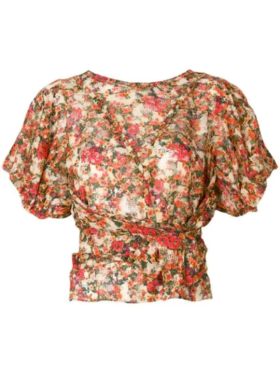 Isabel Marant Floral Print Blouse In Multicolour