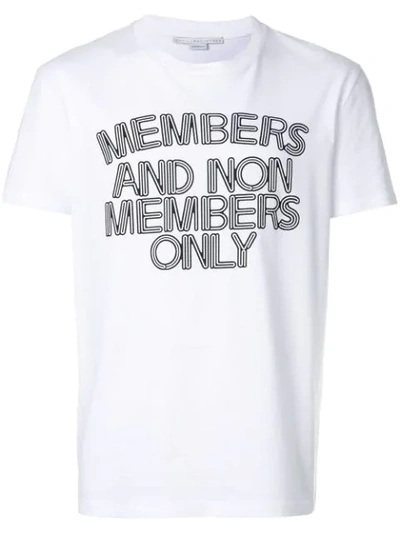 Stella Mccartney Members And Non Members Only T-shirt In Bianco