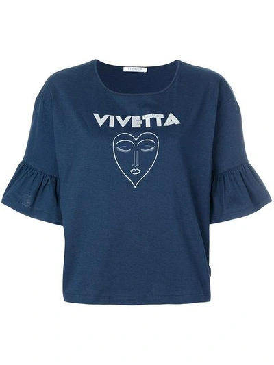 Vivetta Peplum Cropped T-shirt - Blue