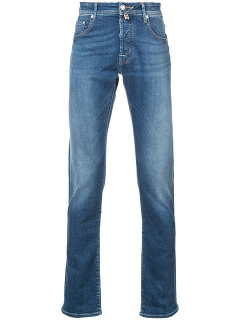 Jacob Cohen Stonewash Straight Leg Jeans In Blue | ModeSens