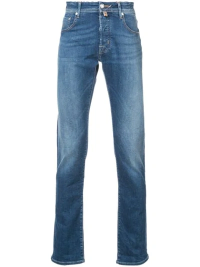 Jacob Cohen Stonewash Straight Leg Jeans In Blue