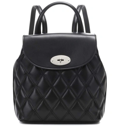 Mulberry Mini Bayswater Leather Backpack In Llack-silver Toeed