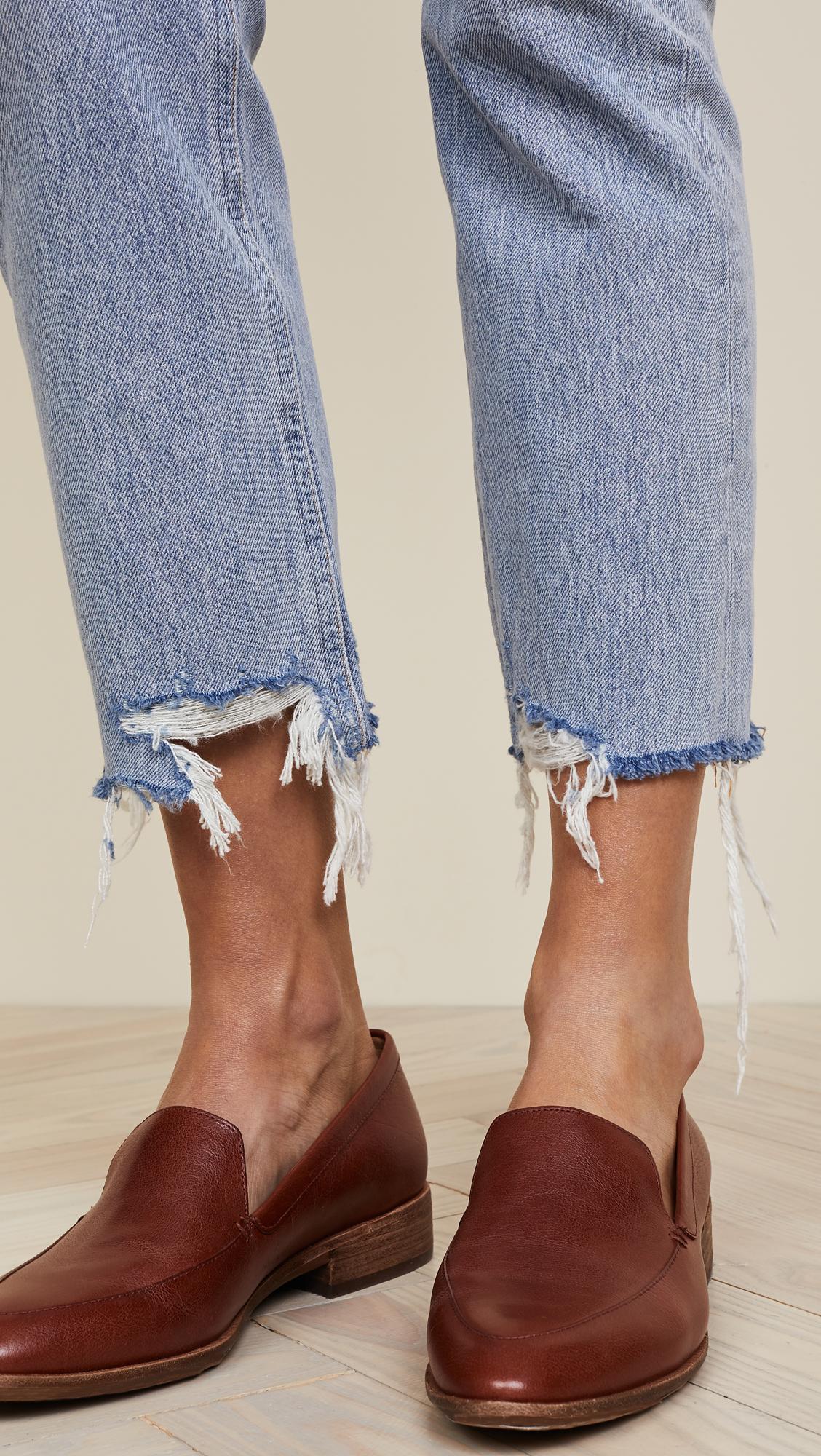 agolde riley high rise straight crop jeans doubt