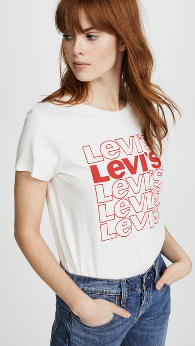 Levi's The Perfect Tee In Repeat Cloud Dancer