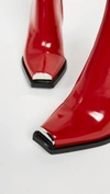 Jeffrey Campbell Hiatus Square Toe Boots In Red Box