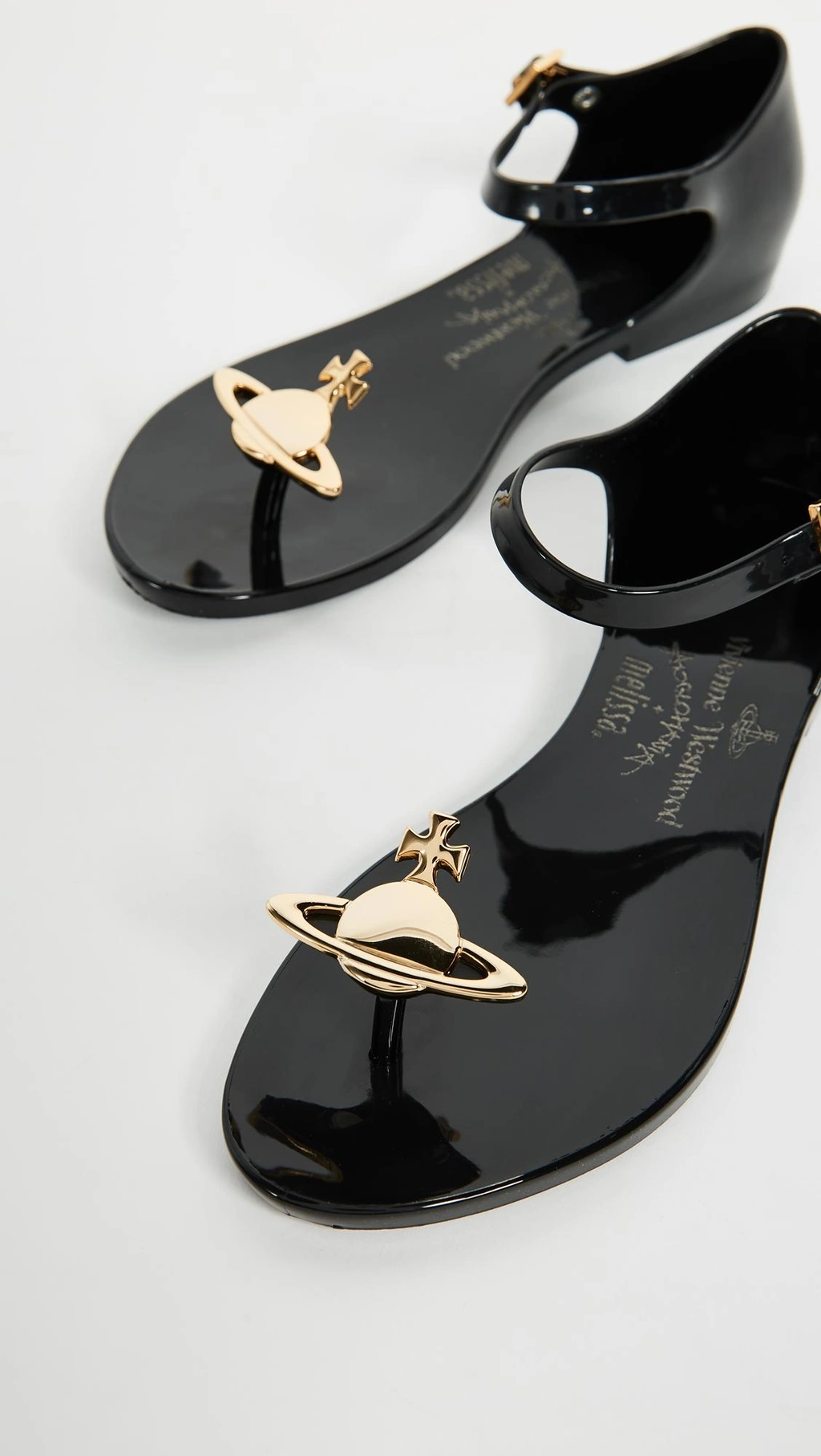 Melissa X Vivienne Westwood Honey Sandals In Black Gold | ModeSens